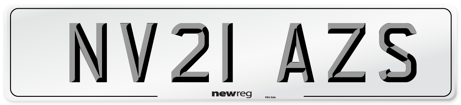 NV21 AZS Number Plate from New Reg